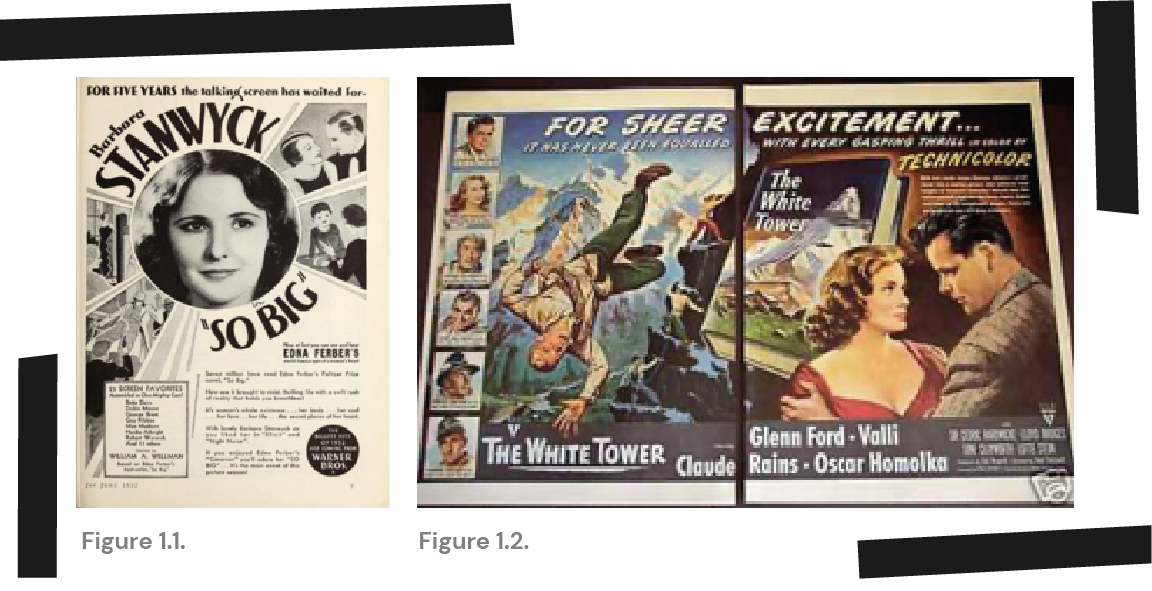 1930-1950 film advertisements